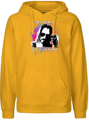 City to Burn - cyperpunk, 2077, reeves, night city, dystopie, gaming, rpg, we have a city to burg, knu, you are Breathtaking - Fairtrade Hoodie