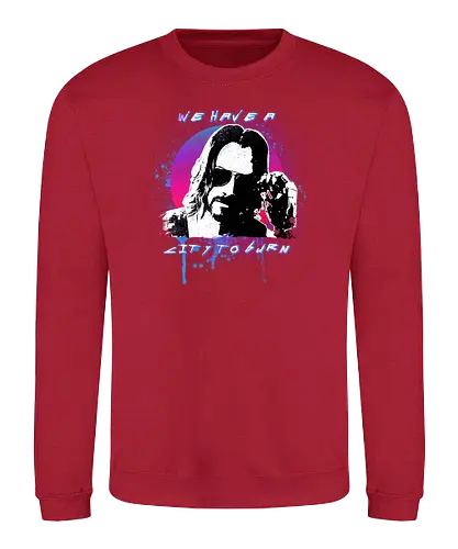 City to Burn - cyperpunk, 2077, reeves, night city, dystopie, gaming, rpg, we have a city to burg, knu, you are Breathtaking - Sweatshirt