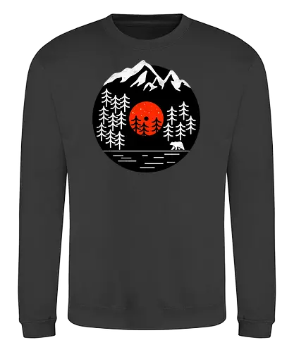 Vinyl Nature - schallplatte, vinyl, natur, bär, wald, forest, outdoor, hiking, wandern, nature, br - Sweatshirt