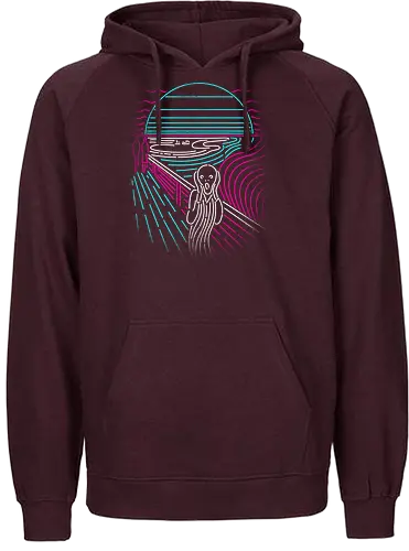 Screaming Neon - Der schreie, Edvard Munch, 80s, neon, fun, scream - Fairtrade Hoodie