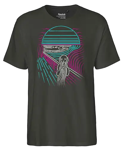 Screaming Neon - Der schreie, Edvard Munch, 80s, neon, fun, scream - Fairtrade T-Shirt