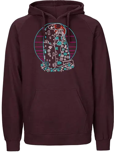 Neon Kiss - kiss, art, neon, gustav klimt, mashup, 80s - Fairtrade Hoodie