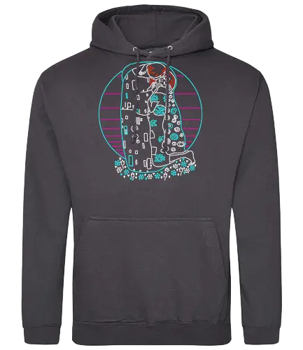 Neon Kiss - kiss, art, neon, gustav klimt, mashup, 80s - Standard Hoodie