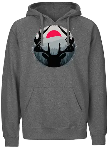 Journey Ahd - nature, deer, hirsch, forrest, outdoor - Fairtrade Hoodie