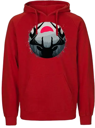 Journey Ahd - nature, deer, hirsch, forrest, outdoor - Fairtrade Hoodie