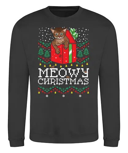 Meowy Christmas - meow, cat, katze, weihnachten, christmas, x-mas - Sweatshirt