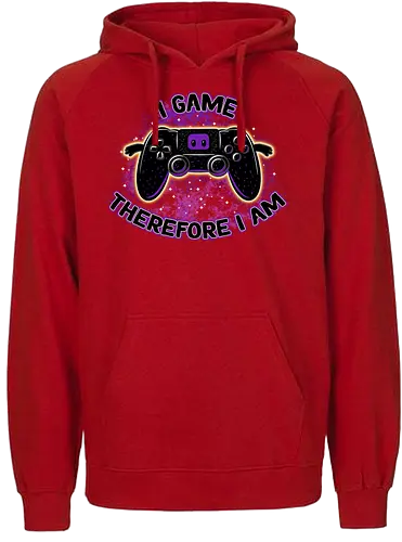 I Game Therefore I Am - gaming, controller, console, I game - Fairtrade Hoodie