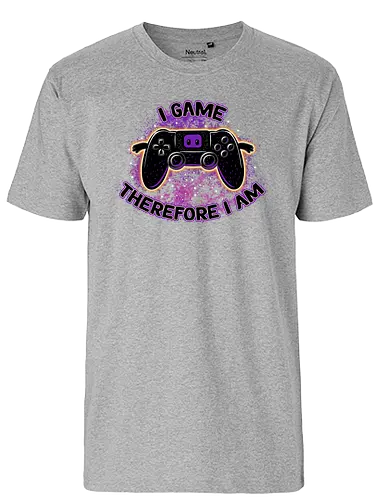 I Game Therefore I Am - gaming, controller, console, I game - Fairtrade T-Shirt