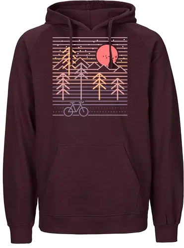 Bike Scene - bike, fahrrad, outside, nature, sunset - Fairtrade Hoodie