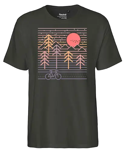 Bike Scene - bike, fahrrad, outside, nature, sunset - Fairtrade T-Shirt