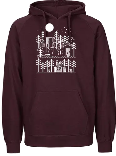 Wild Nature - wild, nature, Cabin, hutte, camping, outdoor - Fairtrade Hoodie