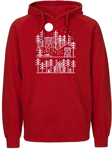 Wild Nature - wild, nature, Cabin, hutte, camping, outdoor - Fairtrade Hoodie