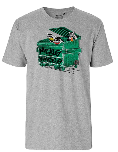 Mls on Wheels - essen, waschbär, raccoon, Trashpanda, trash, müll - Fairtrade T-Shirt