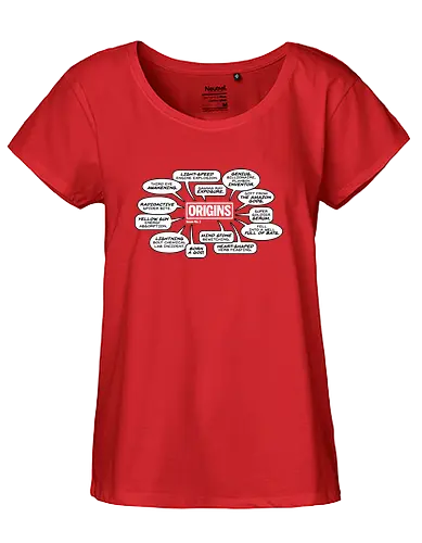 Superhero Origins - comic, hero, Origin, superhero, comics, Origin Story - Fairtrade Girl Shirt
