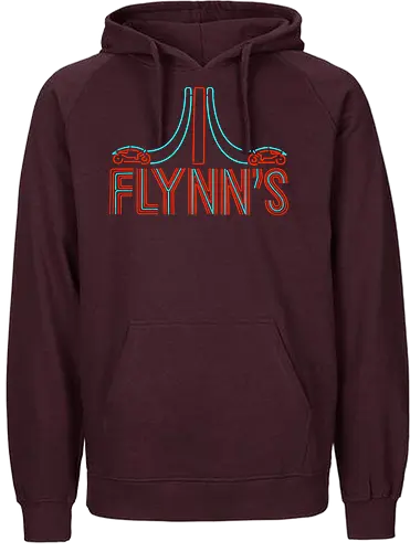 Flynns Place - movie, retro, neon, Flynn, arcade, film, video game - Fairtrade Hoodie