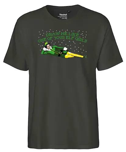 Draw Me Elf - elf, Buddy, christmas, draw me, meme - Fairtrade T-Shirt
