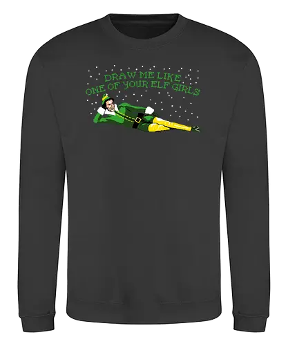 Draw Me Elf - elf, Buddy, christmas, draw me, meme - Sweatshirt