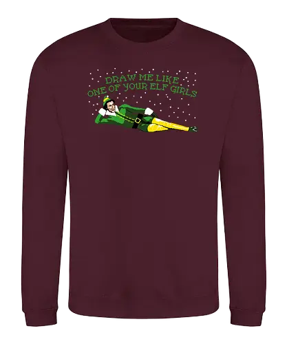 Draw Me Elf - elf, Buddy, christmas, draw me, meme - Sweatshirt