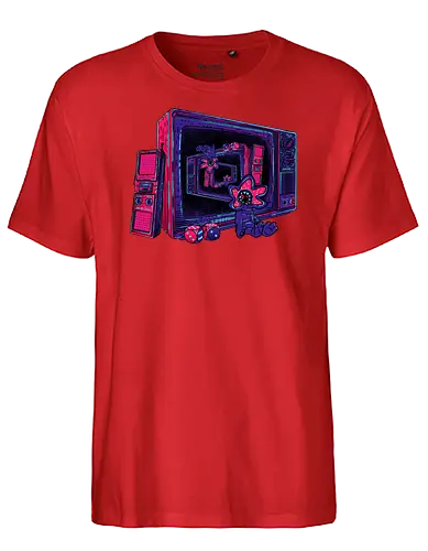 Infinite Upside Down - 80s, neon, stranger, tv, demodog - Fairtrade T-Shirt