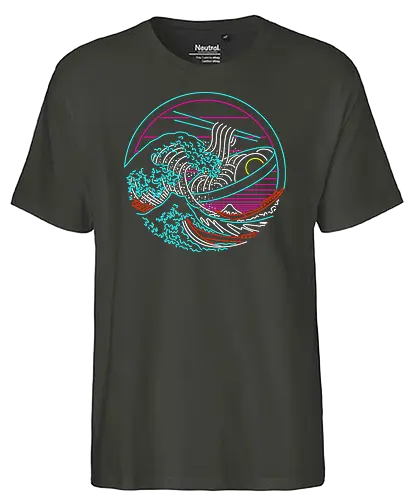 Great Neon Noodle Wave - neon, ramen, noodle, grt wave - Fairtrade T-Shirt
