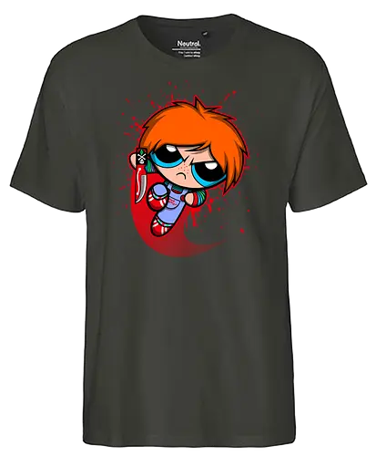 Powerchuck - powerpuff, girls, chuck, chucky, doll, puppe, toy, zeichentrick, comic - Fairtrade T-Shirt