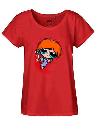 Powerchuck - powerpuff, girls, chuck, chucky, doll, puppe, toy, zeichentrick, comic - Fairtrade Girl Shirt