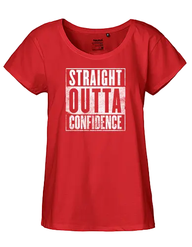 Straight Outta Confidence - introverts, Social Distancing, awkward - Fairtrade Girl Shirt