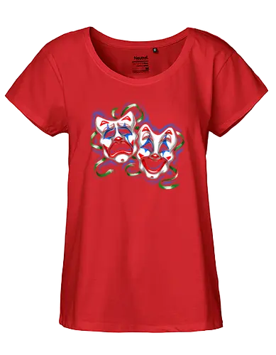 Comedy & Tragedy - movie, comic, joke, clown, Jester - Fairtrade Girl Shirt