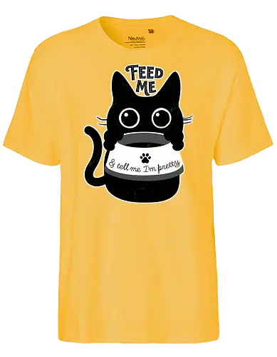 Feed Me - pretty, cat, food, cute, black - Fairtrade T-Shirt
