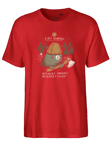 Cat Vikings - cat, katze, cute, viking, wikinger, neko - Fairtrade T-Shirt