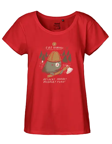Cat Vikings - cat, katze, cute, viking, wikinger, neko - Fairtrade Girl Shirt