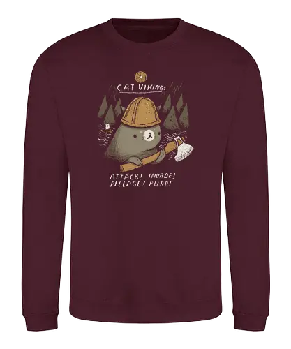 Cat Vikings - cat, katze, cute, viking, wikinger, neko - Sweatshirt