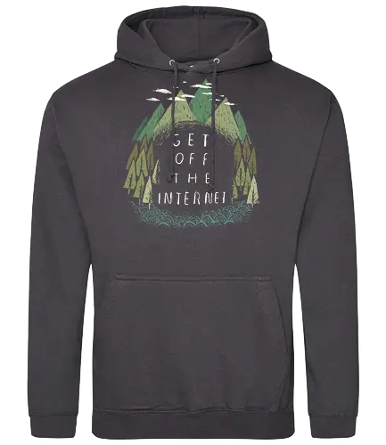 Get off the Internet - internet, nature, outside, draußen, outdoor, nerd - Standard Hoodie
