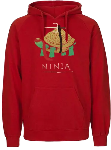 Ninja red - ninja, turtle, fun, serie, comic, 90s, 80s, mashup, drawing - Fairtrade Hoodie