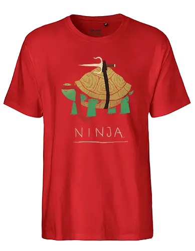 Ninja red - ninja, turtle, fun, serie, comic, 90s, 80s, mashup, drawing - Fairtrade T-Shirt