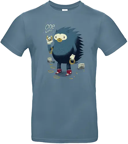 One Up - hedgehog, fast, gaming, video game, classic gaming, fun - Standard T-Shirt