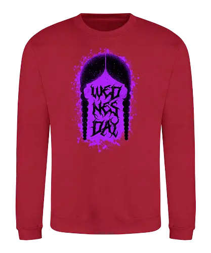 Wednesday Pigtails - addams, family, horror, wednesday - Sweatshirt