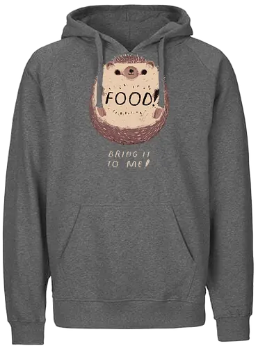 Bring me Food! - igel, hedgehog, cute, animal, food, essen, hunger, hungry - Fairtrade Hoodie