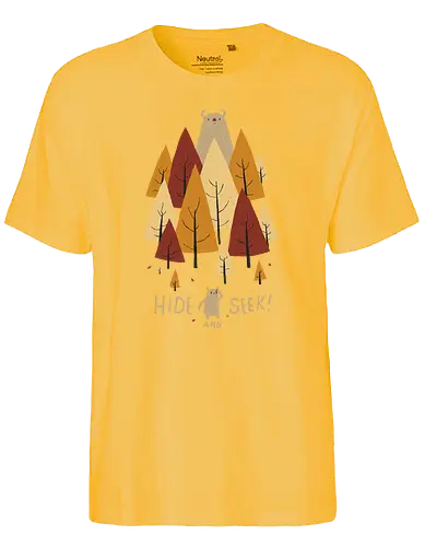 Hide and Seek - hide, seek, hiking, forest, wald, monster, nature, natur - Fairtrade T-Shirt