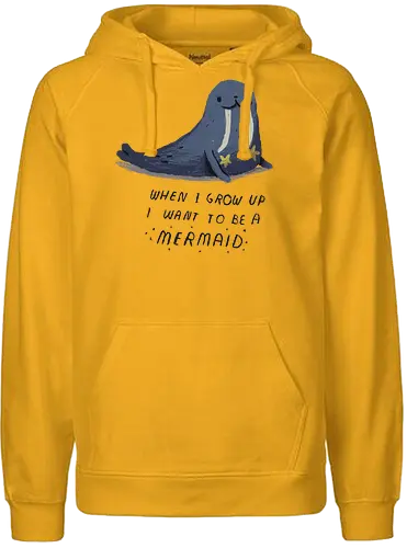 When I grow up - mermaid, meerjungfrau, walross, walrus, grow up, erwachsen, adult - Fairtrade Hoodie