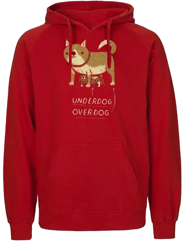 Under Dog - underdog, overdog, dog, hund, unterlegen, schwach, cute, animal, Witz - Fairtrade Hoodie