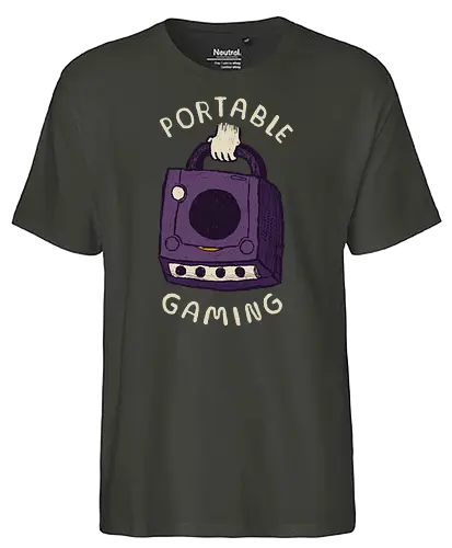 Portable Gaming - Portable, gaming, handheld, console, consolegaming - Fairtrade T-Shirt