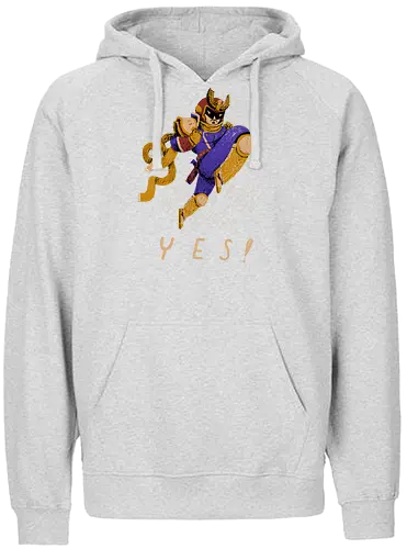 Falcon Yes! - falcon, punch, yes, captain, gaming - Fairtrade Hoodie