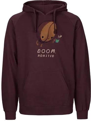 Boom roasted - Roasted, coffee, kaffee, Wordplay - Fairtrade Hoodie
