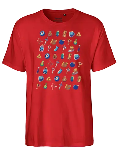 adventuring inventory - adventure, inventar, inventory, hero, ocarina - Fairtrade T-Shirt