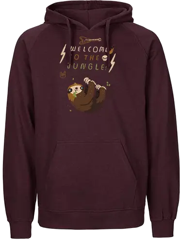 Welcome to the jungle - sloth, rock music, guns, roses - Fairtrade Hoodie