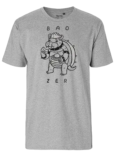 Bao zer - dumpling, mario, turtle, food, villain - Fairtrade T-Shirt