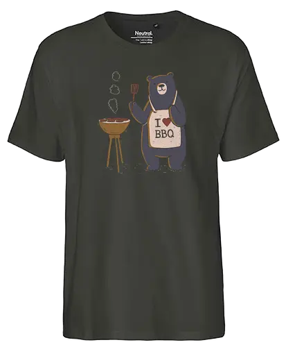 Bear Grill - bbq, bär, barbecue, grill, grillen, kochen, cute, br - Fairtrade T-Shirt