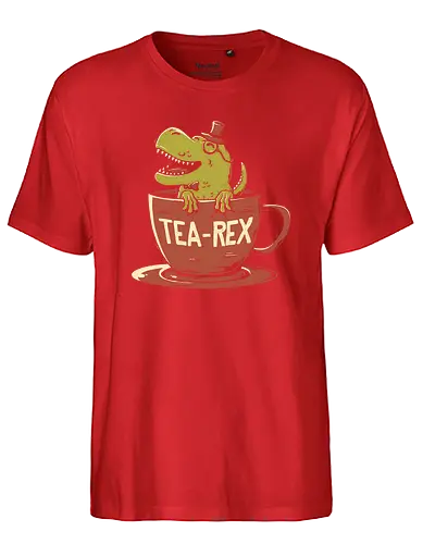 T-Rex - british, t-rex, tyrannosaurus, cup, drink, t - Fairtrade T-Shirt