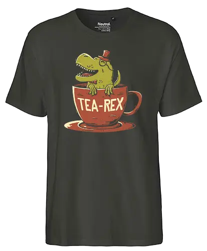 T-Rex - british, t-rex, tyrannosaurus, cup, drink, t - Fairtrade T-Shirt